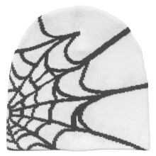 Gorro de Invierno para Mujer, Gorros CáLidos, Gorros Informales para Hombre, Gorro Tejido AcríLico de Lana con PatróN de ArañA GóTico Y2K para