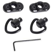 Set di 2 Fibbie A Sgancio Rapido A Forma di Cuore con Chiusura A Farfalla, Base MOLLE, Adattatore Girevole QD per Sistema di Binari Mlok