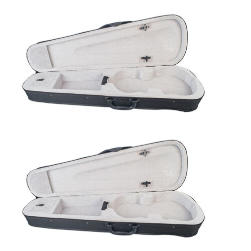 2X Violin Case 1/2 Size Professional Triangular Shape Violin Hard Case -Silver Inside Violin Parts New