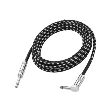Right Angle Guitar Cable Guitar Amp Lead Braided Noiseless-2m
