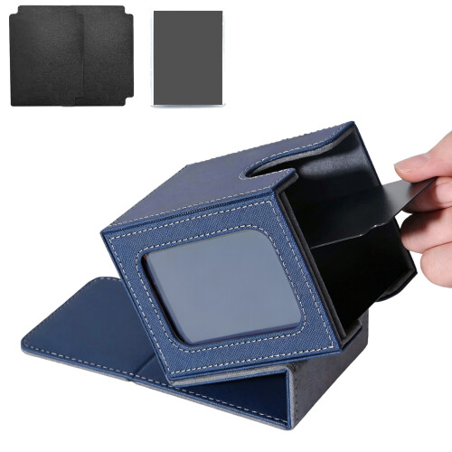 Premium Synthetic Material Storage Box Having Display-Navy Blue