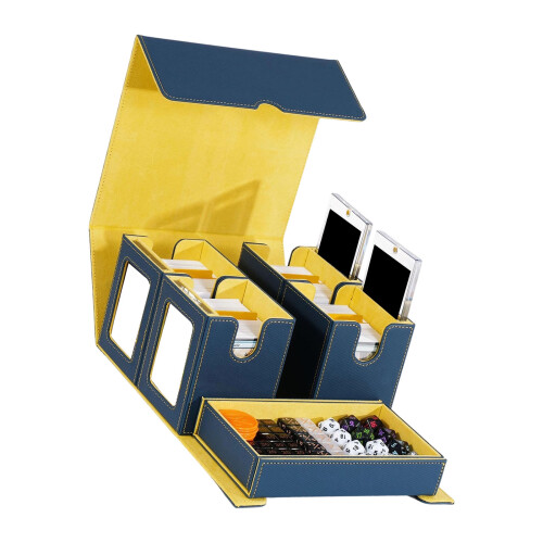 Card Storage Box With Magnetic Holders And Dices Tray-4
