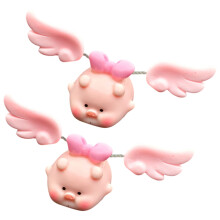 Funny Shaking Flying Pig Miniature Ornament Resin Wobbling-Pink