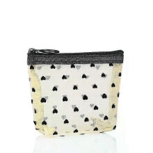 (Beige-NO.1) 2025 Nylon Mesh Cosmetic Bag Zipper Heart Shaped Toiletry Organizer Makeup Bags Multifunctional Women Lipstick Key Coin Purse Pouch