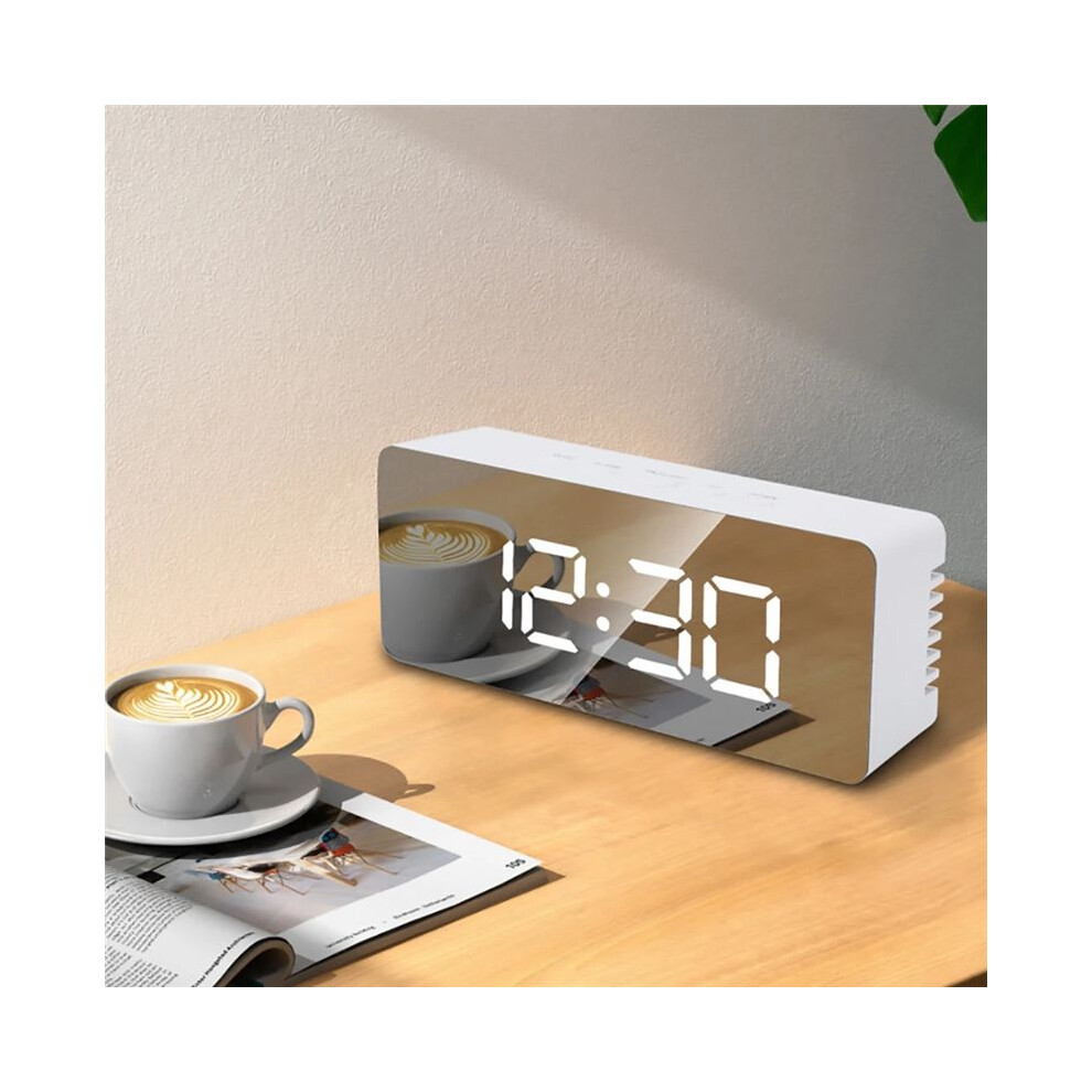 Led Mirror Digital Clock Bedroom Office Travel Electronic Table Clock Desktop Alarm Clock Temperature Function, Black 4712778213679