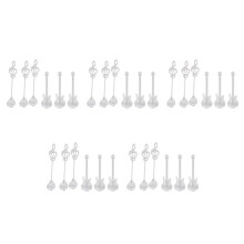 Coffee Spoons,30 Pack Cute Teaspoons Stainless Steel Staff Musical Notation Shaped (15 Music Note +15 Guitar)