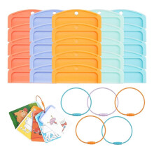 Card Holder for Yoto Cards, 20Pcs Reusable Card Holders with 20 Rings, Kids Travel Carrier for Efficient Card Storage