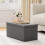 MCC Foldable Storage Ottoman Bench with Lid, Large Storage Chest Footstool for Space Saving Seating & Storage Solution, 76 × 38 × 38 cm DARK GREY 2