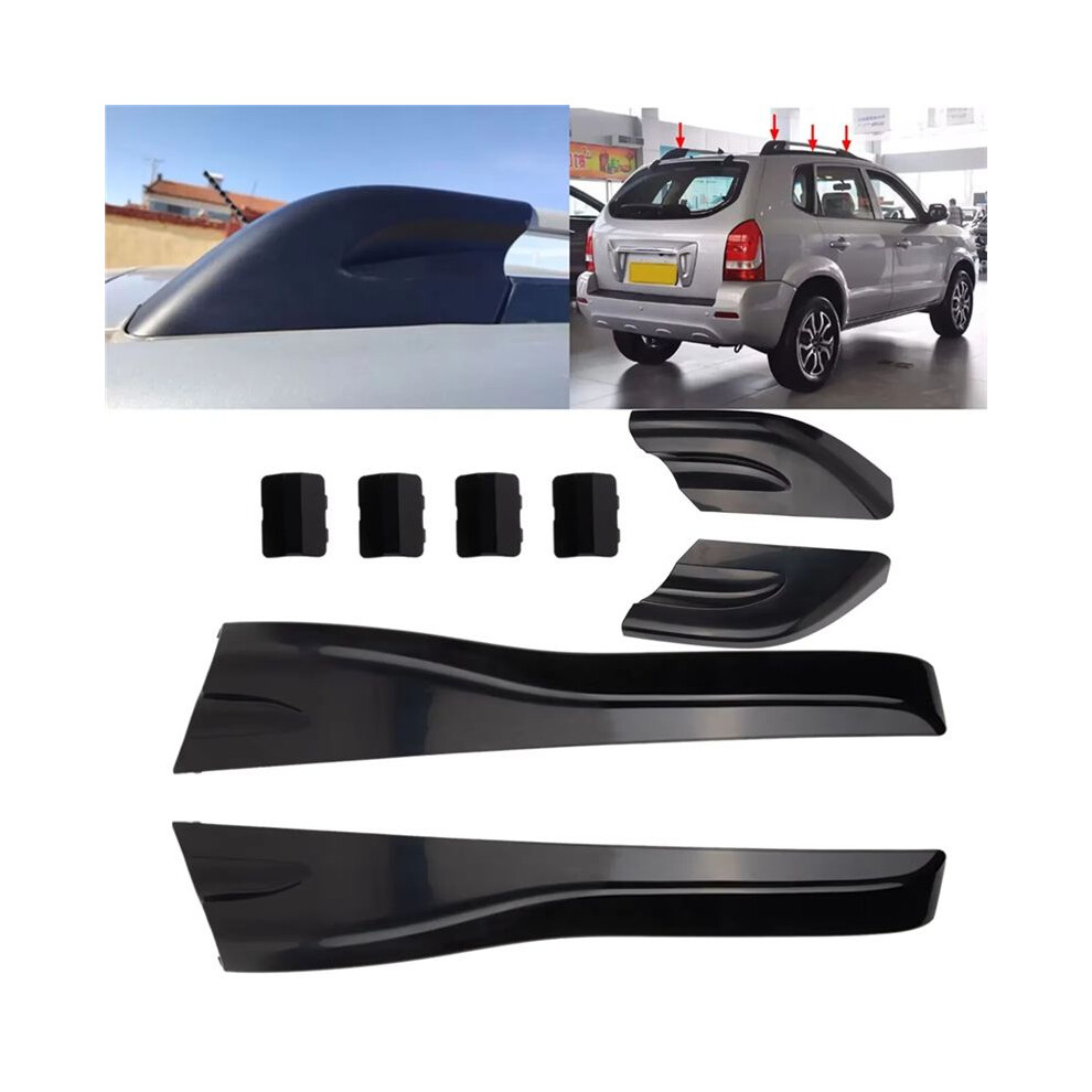 8Pcs Cars Plastic Roof Rack Box Rail End Protecte Covers Shell Cap Car Accessory For Tucson 2004-2008 Black 4712607006953