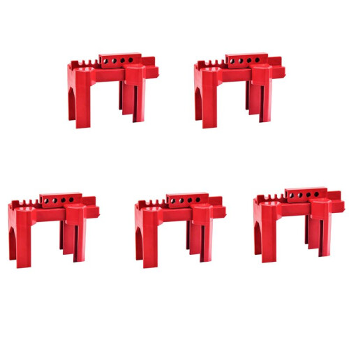 5X  Valve Locking, Adjustable  Valve Locking Device, Small, for 1/2Inch-2-1/2Inch Outer Pipe Diameter, Red