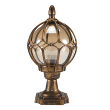 1 StüCk Draussen Pillar Lampe Globe Glasschirm TüR Pfosten Lampe Wasserdichte Antike Beleuchtung Regendichtes Pillar Licht,Schwarzes Gold