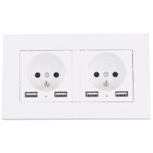 IP66 16A 250V Waterdichte Buitenstopcontactdoos met Dubbele Elektrische Aansluiting en 2 USB voor Thuis en Tuin in Franse Stijl