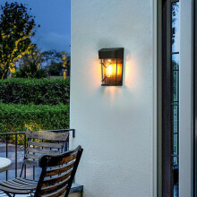 Solar Powered LED Outdoor Wall Lights 2 Pack, Waterproof Up & Down Garden Fence Lights Auto On/Off