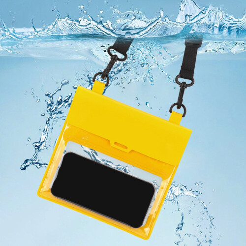 Spacious Waterproof Waist Bag With See Through Layer For-Yellow 1