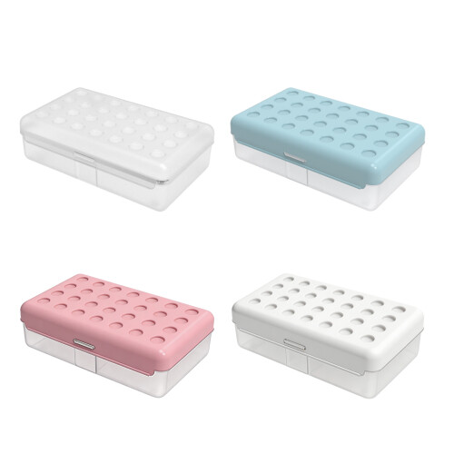 Stackable Pencil Organiser Waterproof Plastic Pencil Case-Green 1