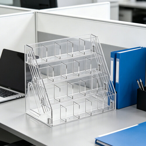 Acrylic Card Organizer Multi-Tiered Card Display Stand For-3 2