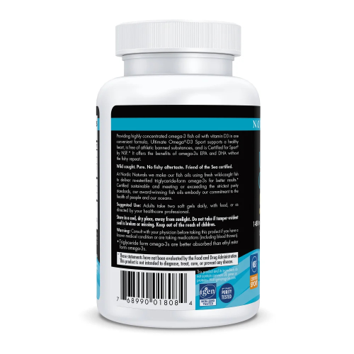 Nordic Naturals Nordic Naturals, Άπλεος Ωμέγα-Δ3 Sport, 60 Μοσχοκάρυδα 2