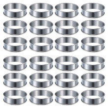 24 Pieces Muffin Tart Rings Double Rolled Tart Ring Stainless Steel Muffin Rings Metal Round Ring Mold for Food Making
