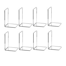 8 Transparent Bookends Acrylic Bookshelf L-Shaped Bookend Picture Book Album Compartment Board Storage Book Clip