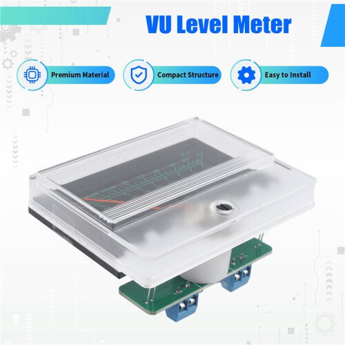 VU Level Meter Stereo Preamp Tube Amplifier Board Indicator DB Preamp Audio Power Meter with Driver Backlit Pointer B 1