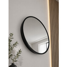 40cm Round Mirror Circle Wall Mount Black