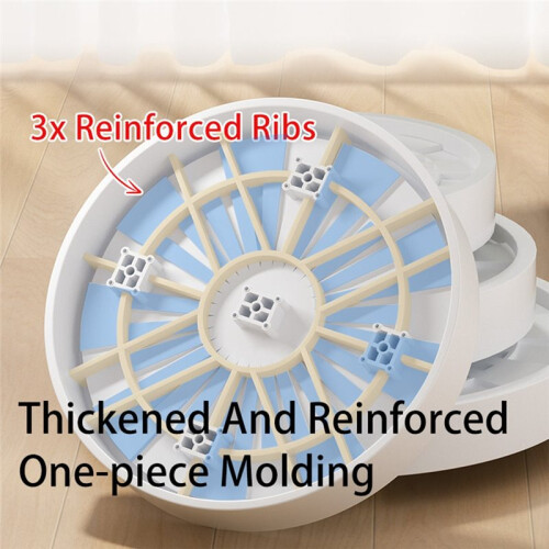 Round Flower Pot Trays with Wheels: Thickened Plastic, Swivel Casters White 2