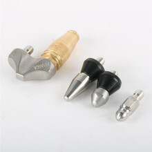 4 Pcs Pressure Sewer Drain Washer Accessory Set Drain Cleaning Nozzle Devil Nozzle and Water Rat Nozzle Accessory 3/8