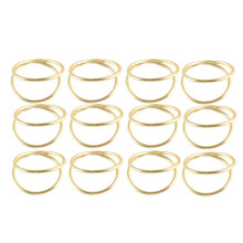 12Er-Pack Serviettenringe mit Schlichtem Design im Gold für Den Esstisch bei Hochzeit, Erntedankfest, Weihnachten, Party