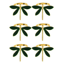 Serviettenringe-Set mit 6 StüCk für Hochzeit, Vatertag, Geburtstag, Metall-Libellen-Serviettenhalter für TischwäSche, Party-AnläSse