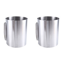 2X Adjustable Cake Ring High 20 cm - Stainless Steel Baking Ring Adjustable - High Baking Mould for Easy Preparation