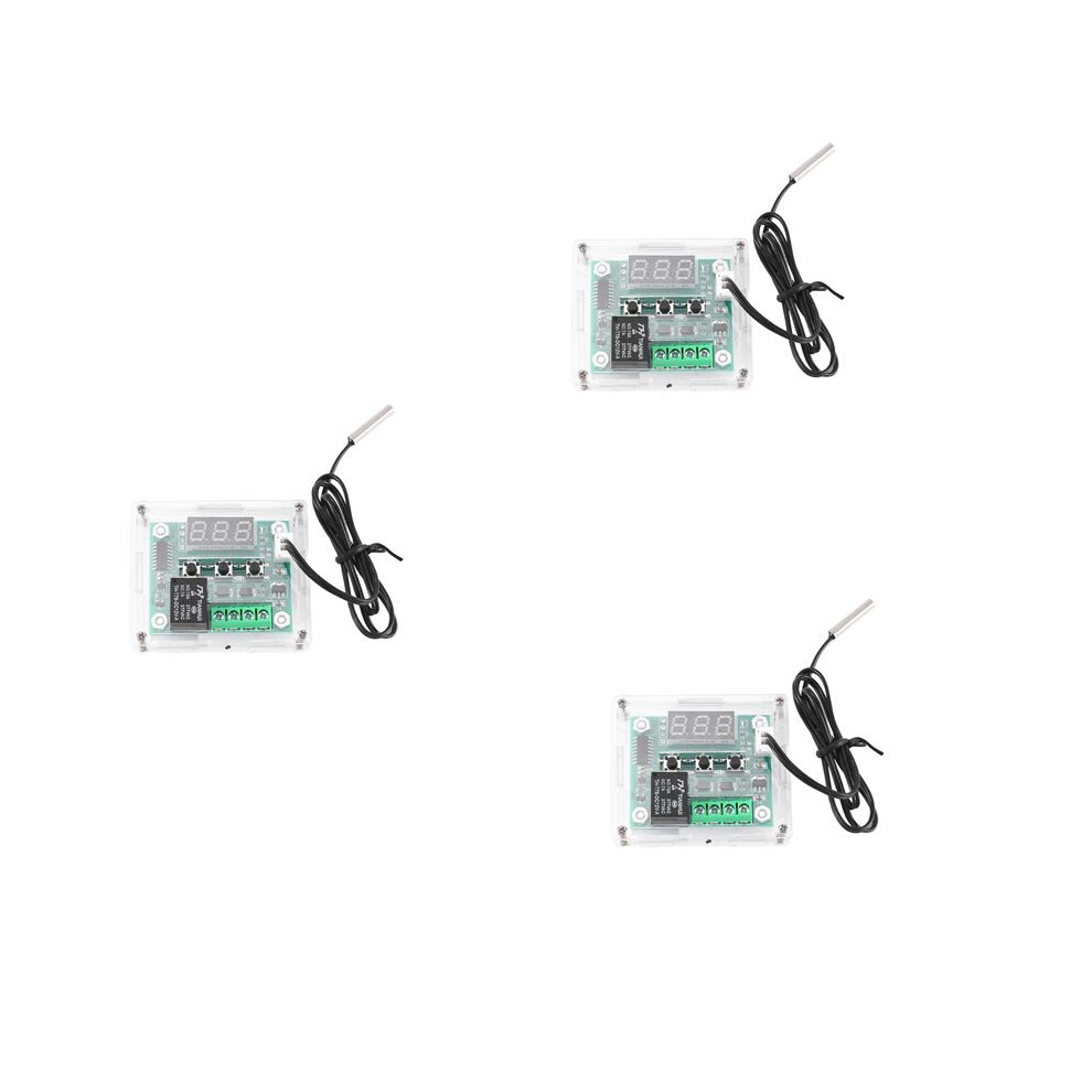 3X W1209  12V Thermostat Temperature Control  Thermometer Controller with Digital LED Display with Case