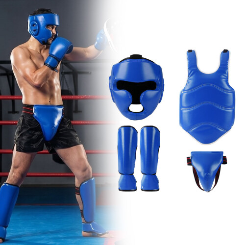 Professional Taekwondo Karate Sparring Gear Complete-blue4 M 2