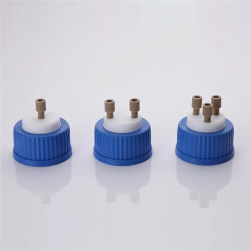 Mobile Phase Solvent Bottle Cap with  Liquid Reagent Bottle Cap GL45 Universal Cap HPLC Solvent Bottle Cap 1Piece B