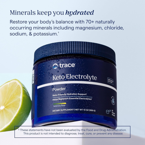 Trace Minerals Æ, Κέτο Ηλεκτρολύτης Πώδες, Without Sugar, Λεμόνι Λιμέν, 11.6 oz (330 g) 1