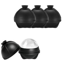 4-Pack Silicone Ice Moulds with 2-in-1 Funnel Lid, Perfect for Whiskey, Cocktails