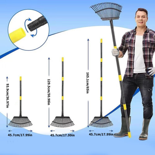 Professional Design Expandable Metal Rakes with Ergonomic Handle 2