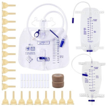 3PCS Catheter Bags for Men Urinary Drainage Bags with Anti-Reflux Chamber Kink-Resistant Thickened Tube 35MM