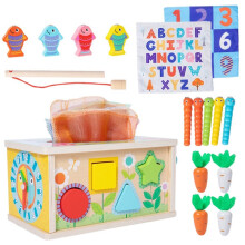 Montessori Baby Wooden Tissue Box 6-in-1 Sensory Toy for Toddlers 36+ Months Developmental