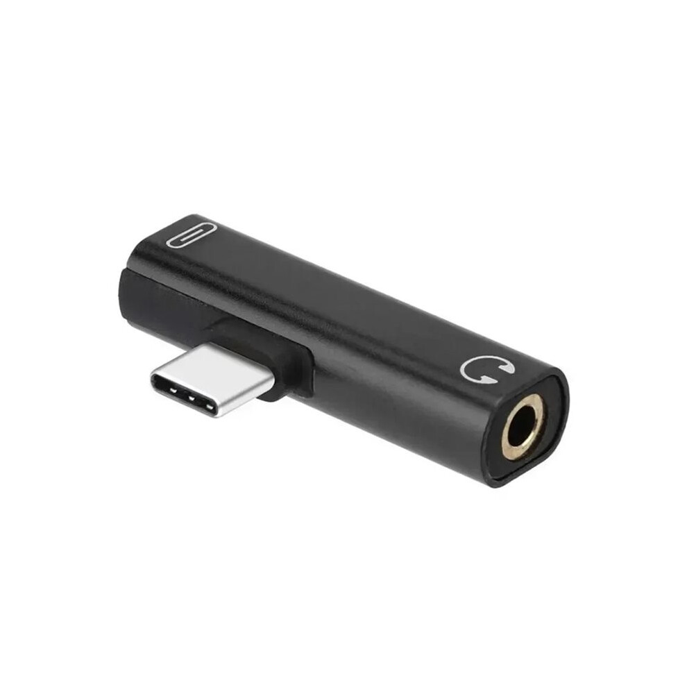 2 In 1 Type-C To 3.5Mm Jack Earphone Audio Adapter Charging Converter 3.0 To Type C Otg Converter Black 4712463268588