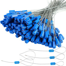 100 Pcs Steel Security Cable Seals 11.8 Inch Numbered Anti Tamper Shipping Seal Disposable Self Locking Numbered Tag A