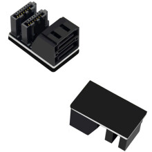 10Pcs Double  7Pin Female to Double 7Pin Male 90 Degree Angled Adapter Mainboard  Adapter for Desktops SSD HDD
