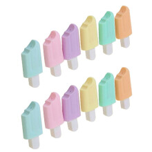 12X Evidenziatori Kawaii, Pennarelli Colorati al Neon, 6 Pennarelli Luminosi da Disegno, un Forma di Gelato di Cartone Animato