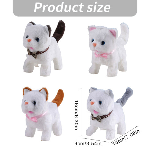 Animal de compagnie électronique de chats en peluche à-Blanc 2