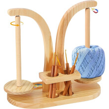 Filatoio In Legno, Supporto Magnetico per Lana, Supporto per Doppio Gomitolo di Filato, Porta Rocchetto Girevole per Gli Amanti del Lavoro A Maglia e
