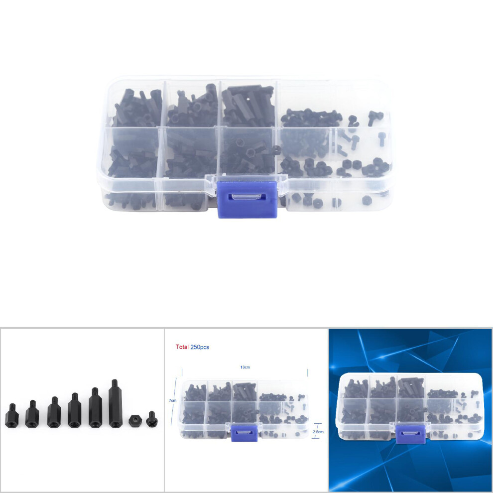 Eco Nylon M2 Hex Standoff Kit 250Pcs
