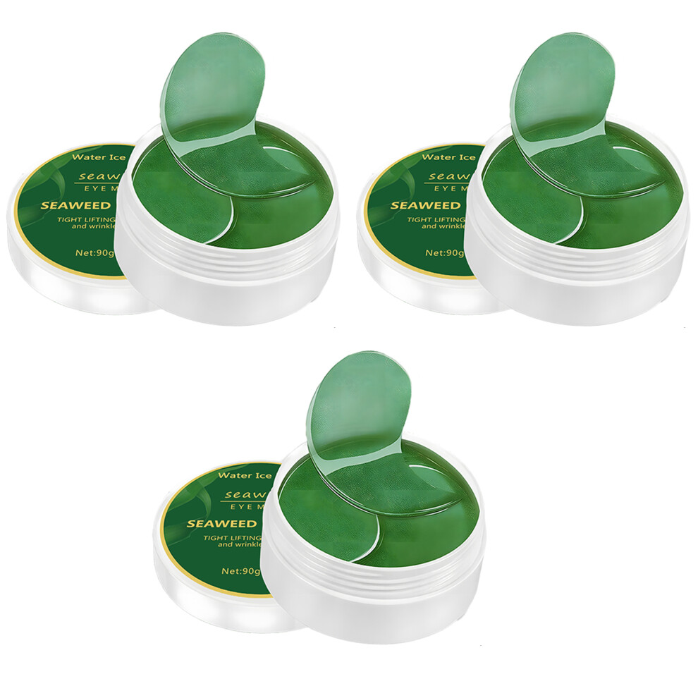Dark (3Pcs) 60Pcs Seaweed Hyaluronic Acid Eye Mask To Remove Circles Collagen Eye Patch Facial Care Products