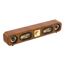 Trä -Högtalare Bärbar Sound Bar HiFi-Stereokort Hemdator Desktop Trådlöst Ljud FM-Radio Subwoofer