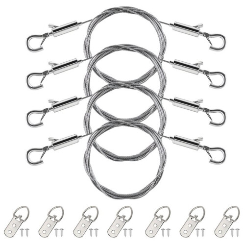 28PCS Heavy Duty Picture Hanging Kit, Adjustable Wire & D Rings for Mirrors, Frames, Artwork
