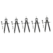 5X Professional Compass, Compass Geometry Set with Lock, Math and Precision Compass, Metal and Durable (Black)