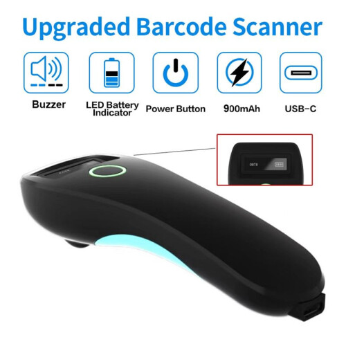 C70 Handheld Portable Express Scanner Wireless  Barcode Scanner, Handheld Portable Pocket Reader White
